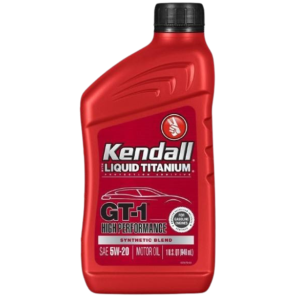 Red plastic quart bottle of synthetic blend motor oil for gasoline engines in automotive supplies under $50 collections