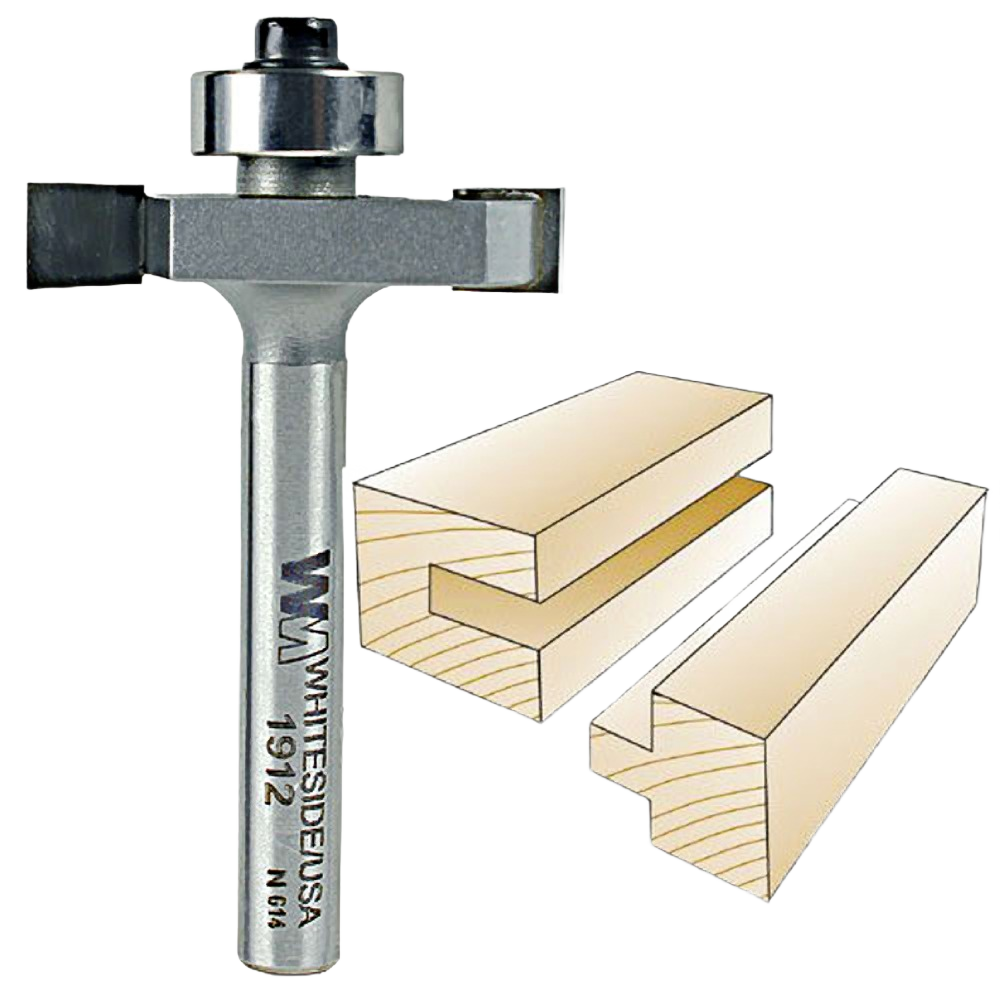 Carbide-tipped slotting bit with two wings for precise rabbeting in woodworking and tool accessories under $50 collections