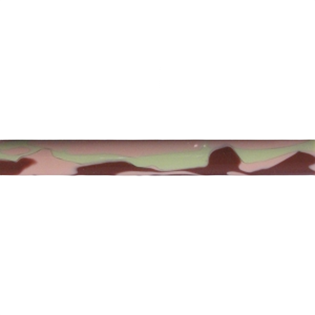 Camouflage patterned pen blank with desert tones in a smooth, polished hardwood material for crafting projects