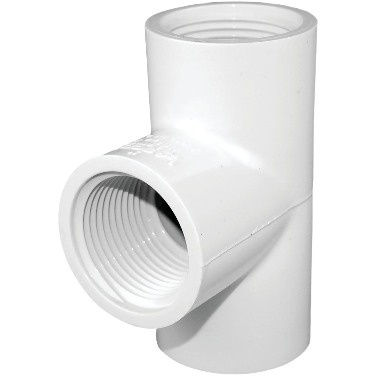 White PVC 1/2 inch female threaded tee fitting for plumbing in pipes and fittings under $50 collection
