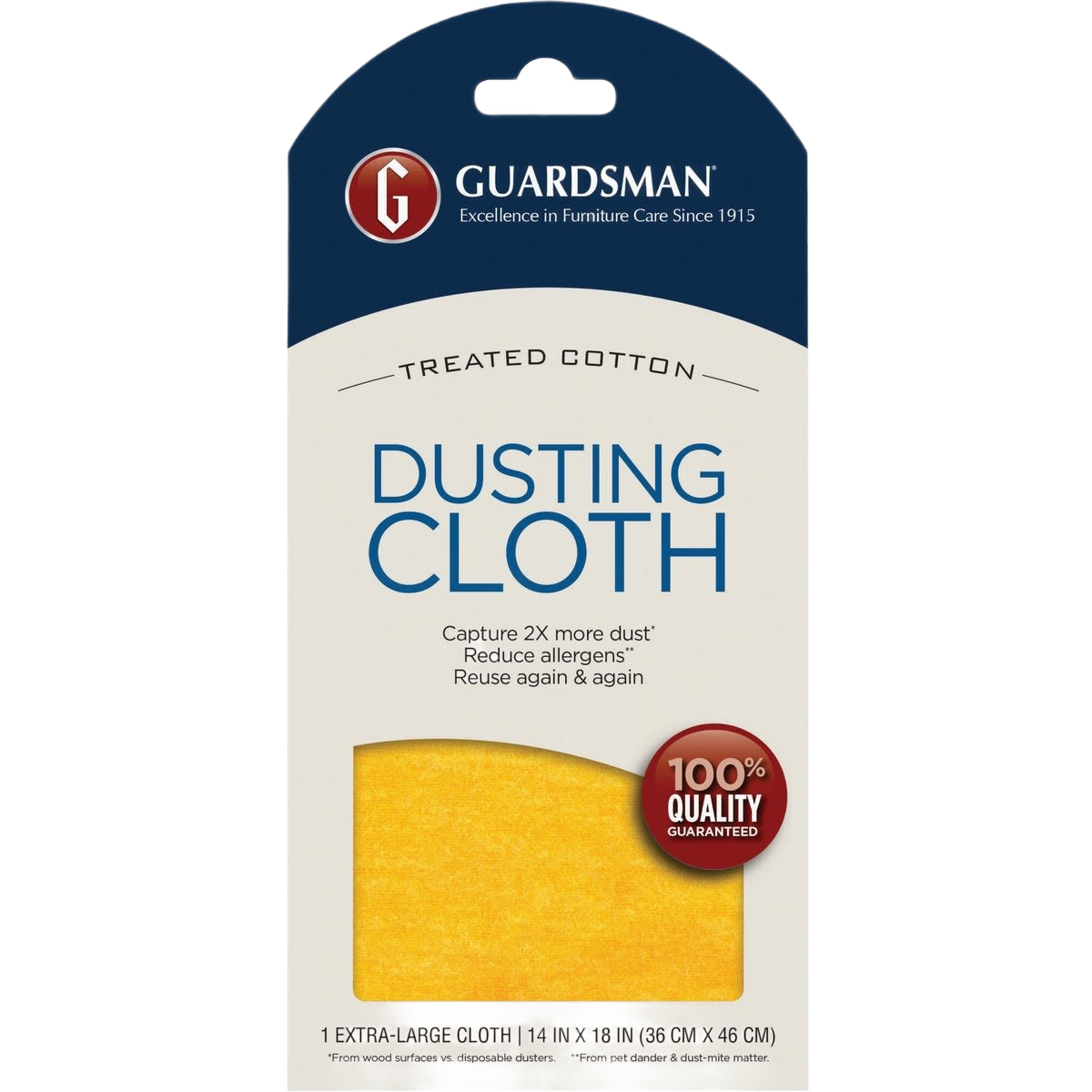 Yellow treated cotton dusting cloth in resealable packaging for cleaning supplies and household use under $25