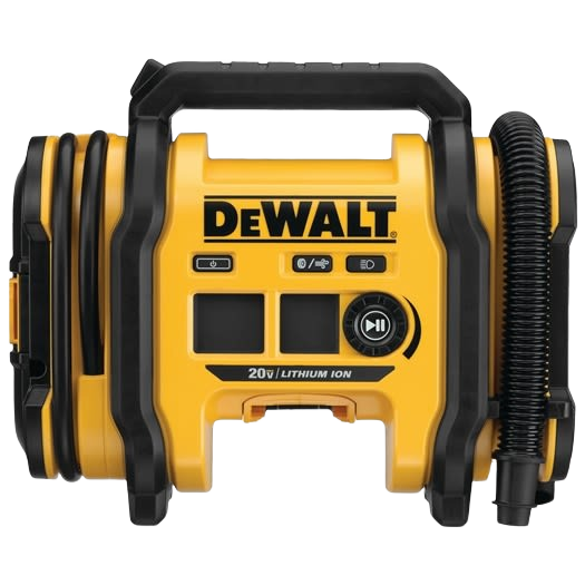 DEWALT 20V MAX Corded/Cordless Air Inflator in yellow and black for home improvement and tools use
