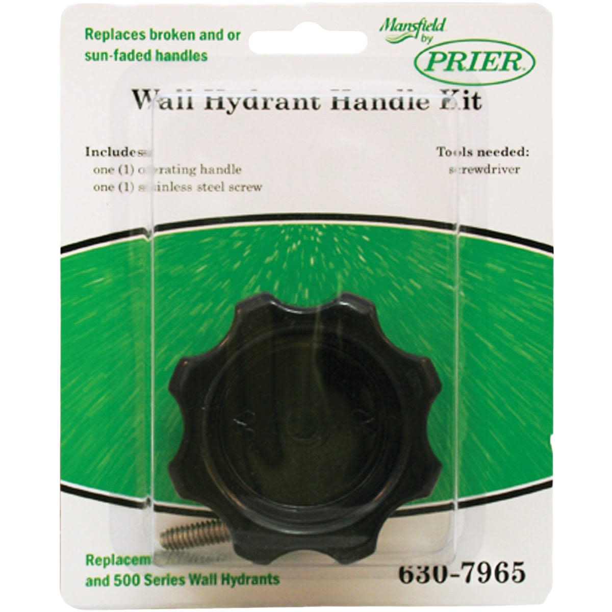 Durable black plastic replacement faucet handle with screw for Mansfield wall hydrants in plumbing under $50 collection