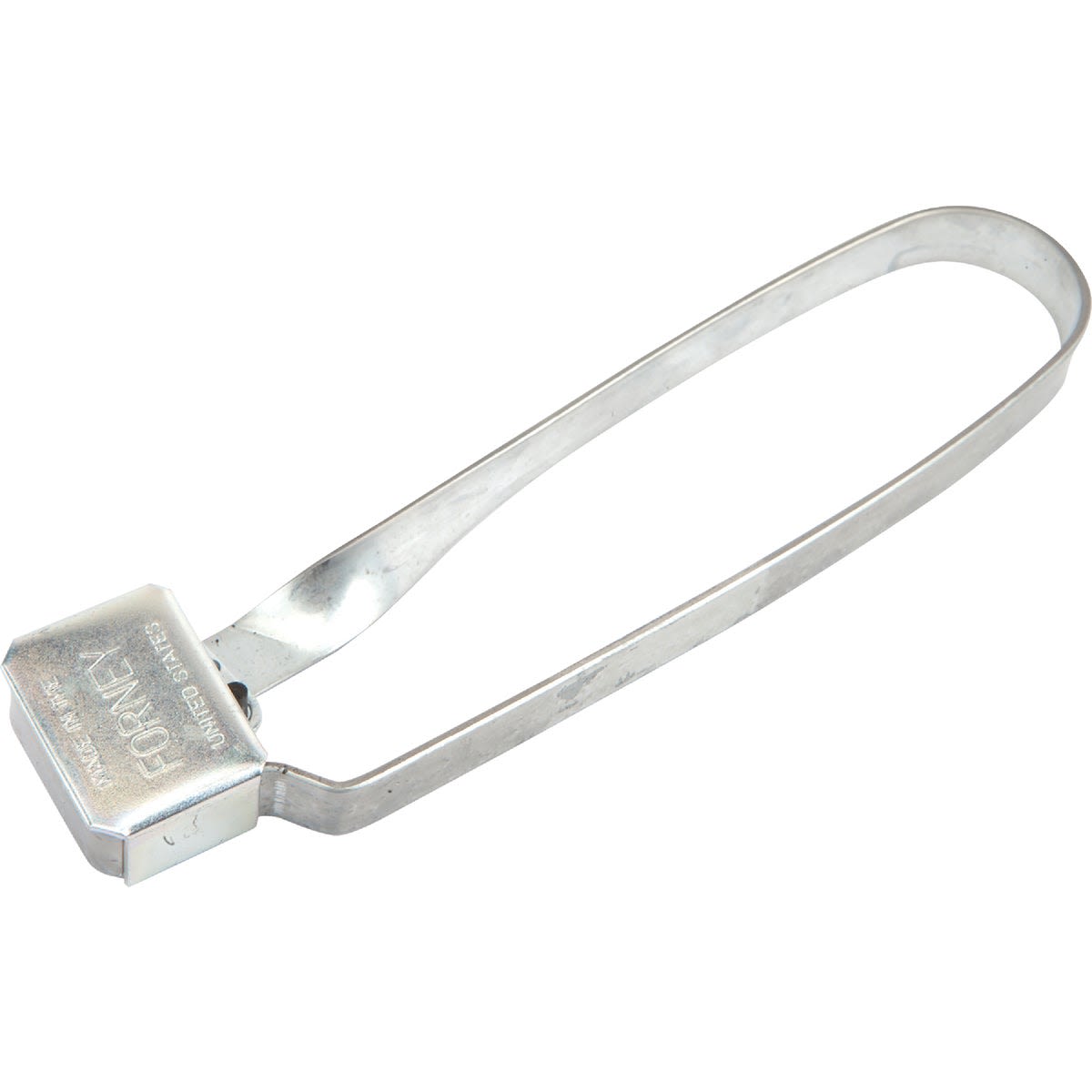 Silver metal spark lighter with a long looped handle for igniting grills and fireplaces in home improvement tasks