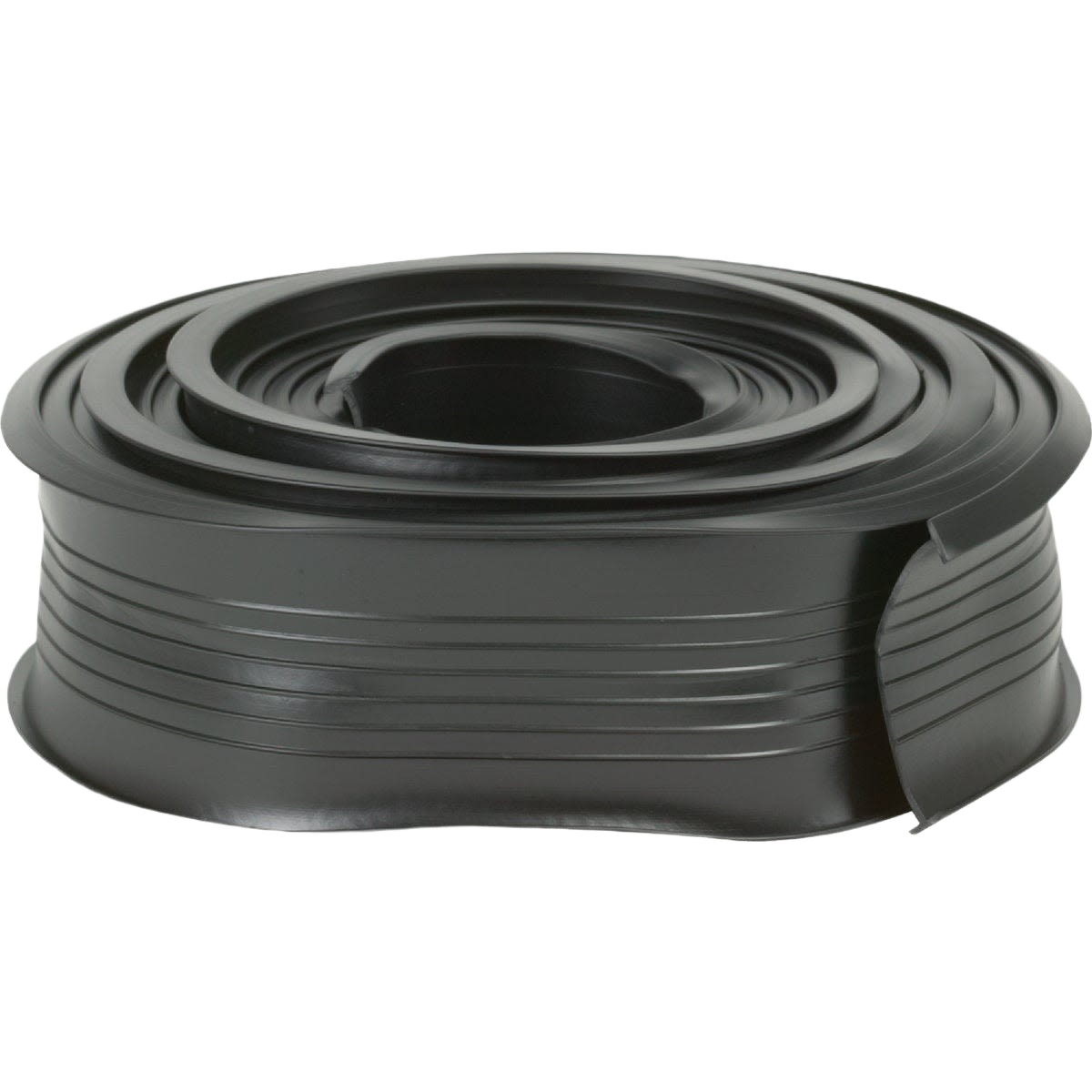 Black vinyl garage door bottom seal rolled for replacement in home improvement and tools projects