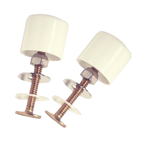 Set of two 5/16-inch twister bolts with white screw-on caps for home improvement and tools projects