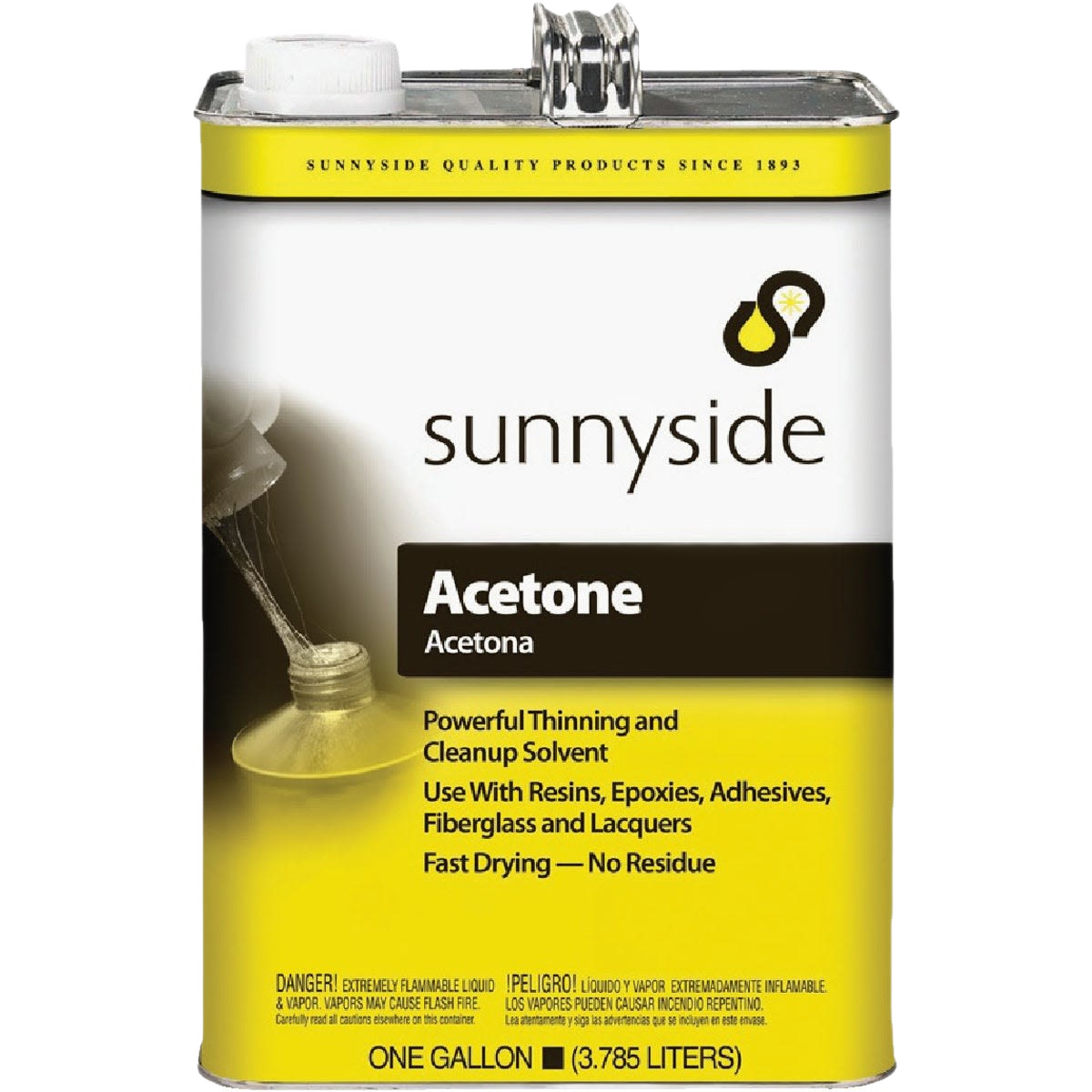 One-gallon container of Sunnyside acetone solvent for thinning and cleanup in paint and supplies under $50 collection