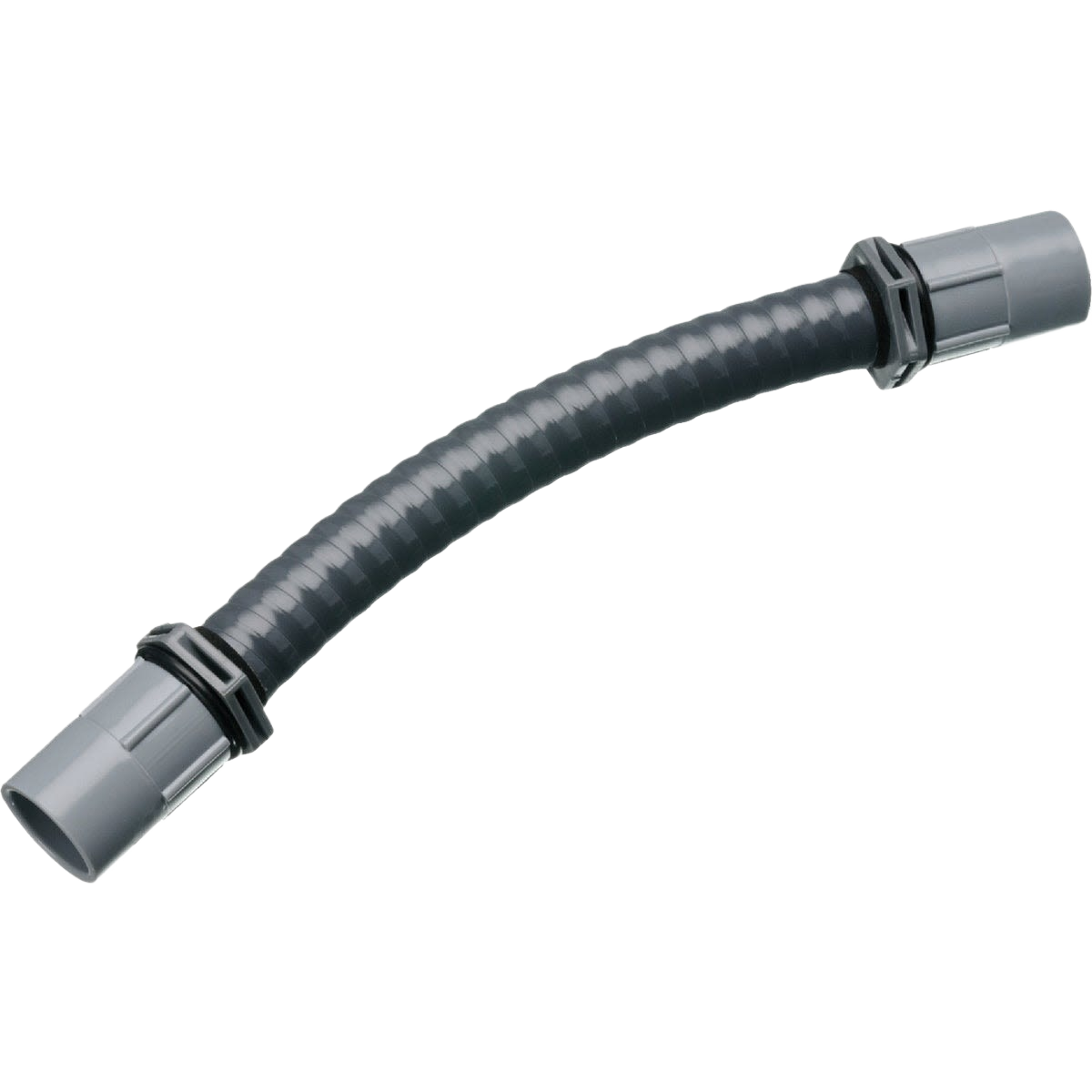Flexible gray PVC conduit elbow for electrical installations with adjustable bend from 0 to 90 degrees under $50