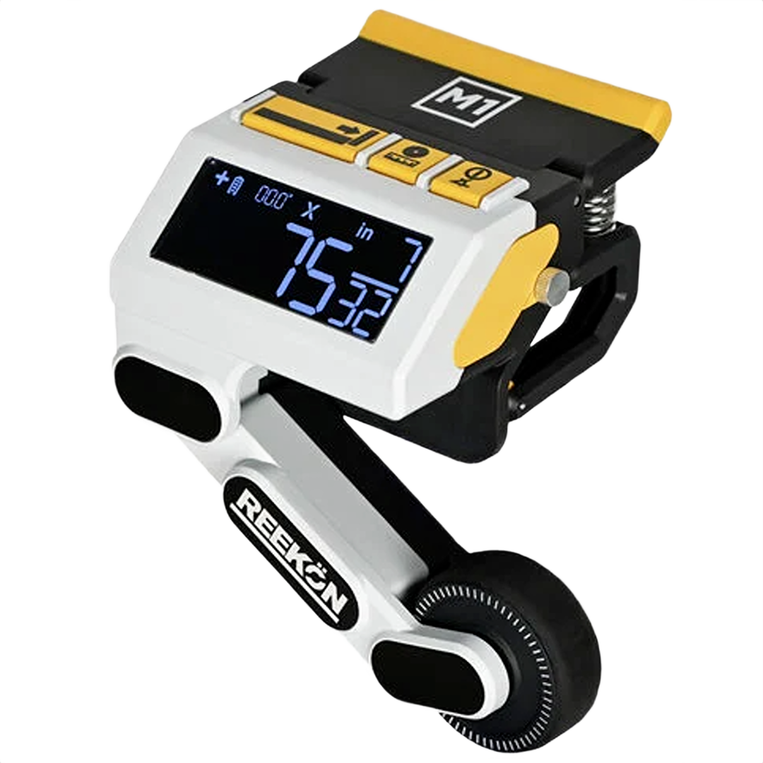 Digital caliber measuring tool with yellow and black accents for saw accessories in tool and power tool collections