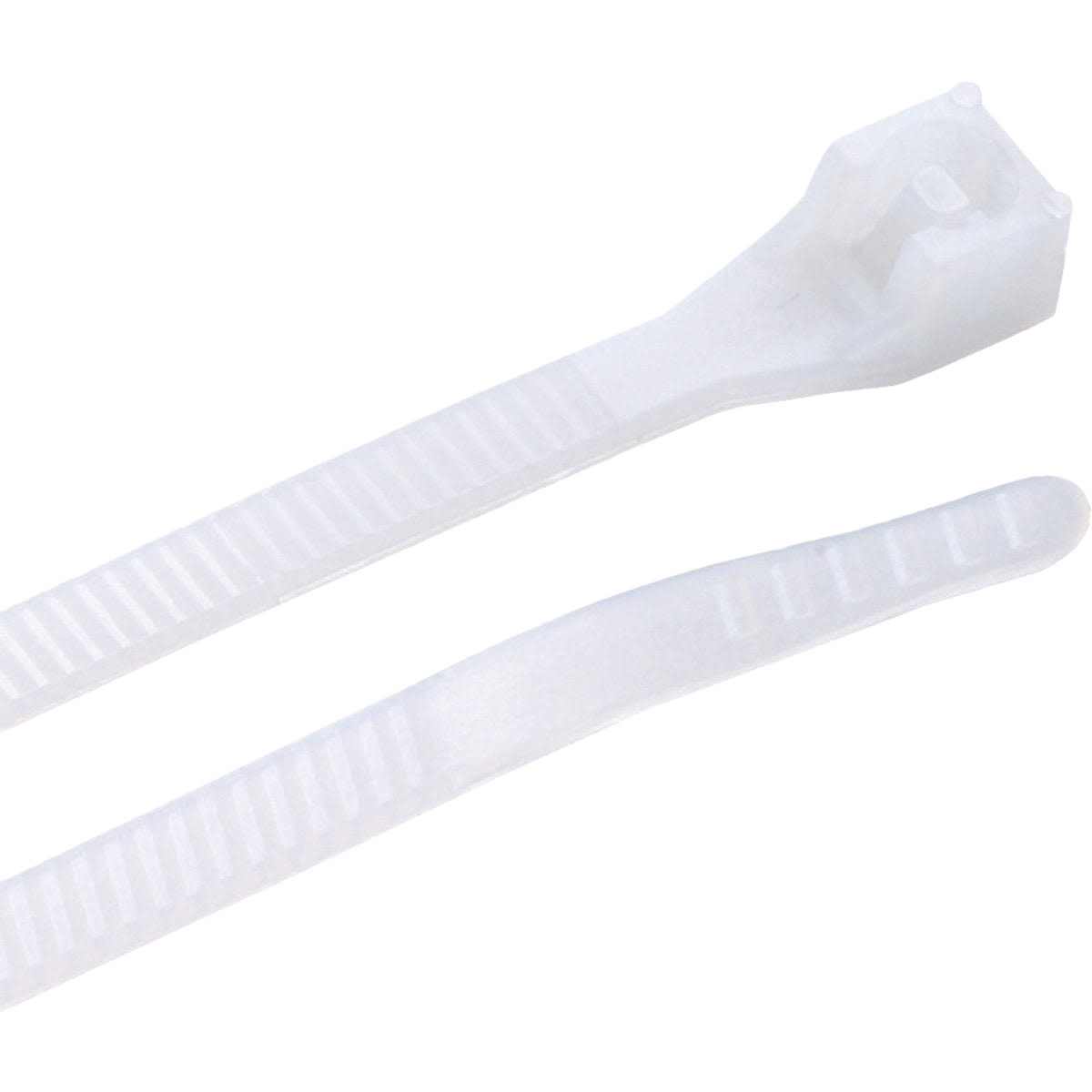 Clear nylon cable ties with double-lock teeth design for secure bundling in electrical and home improvement tasks under $50
