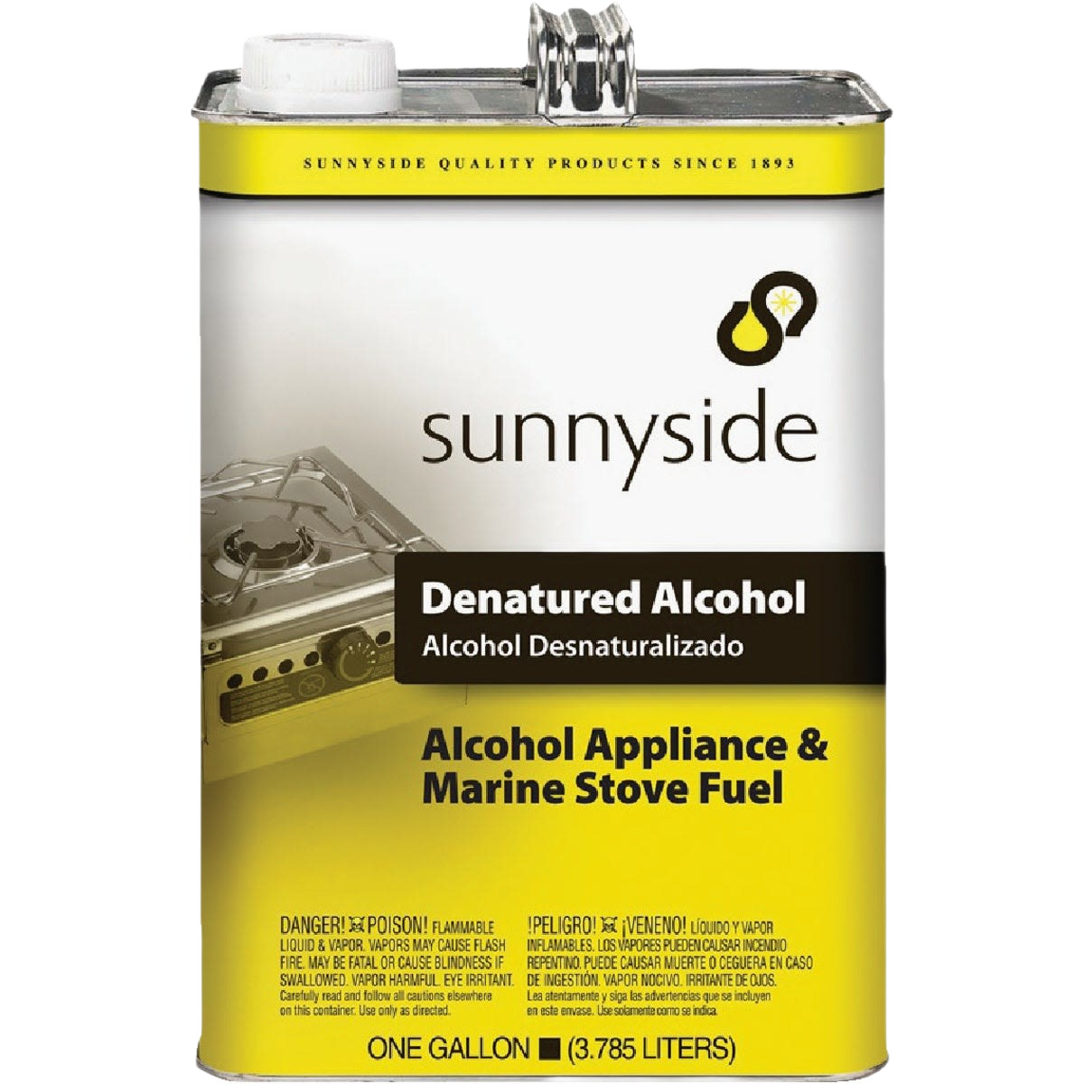 One-gallon container of Sunnyside denatured alcohol for paint, supplies, and home improvement tools use under $50 collection
