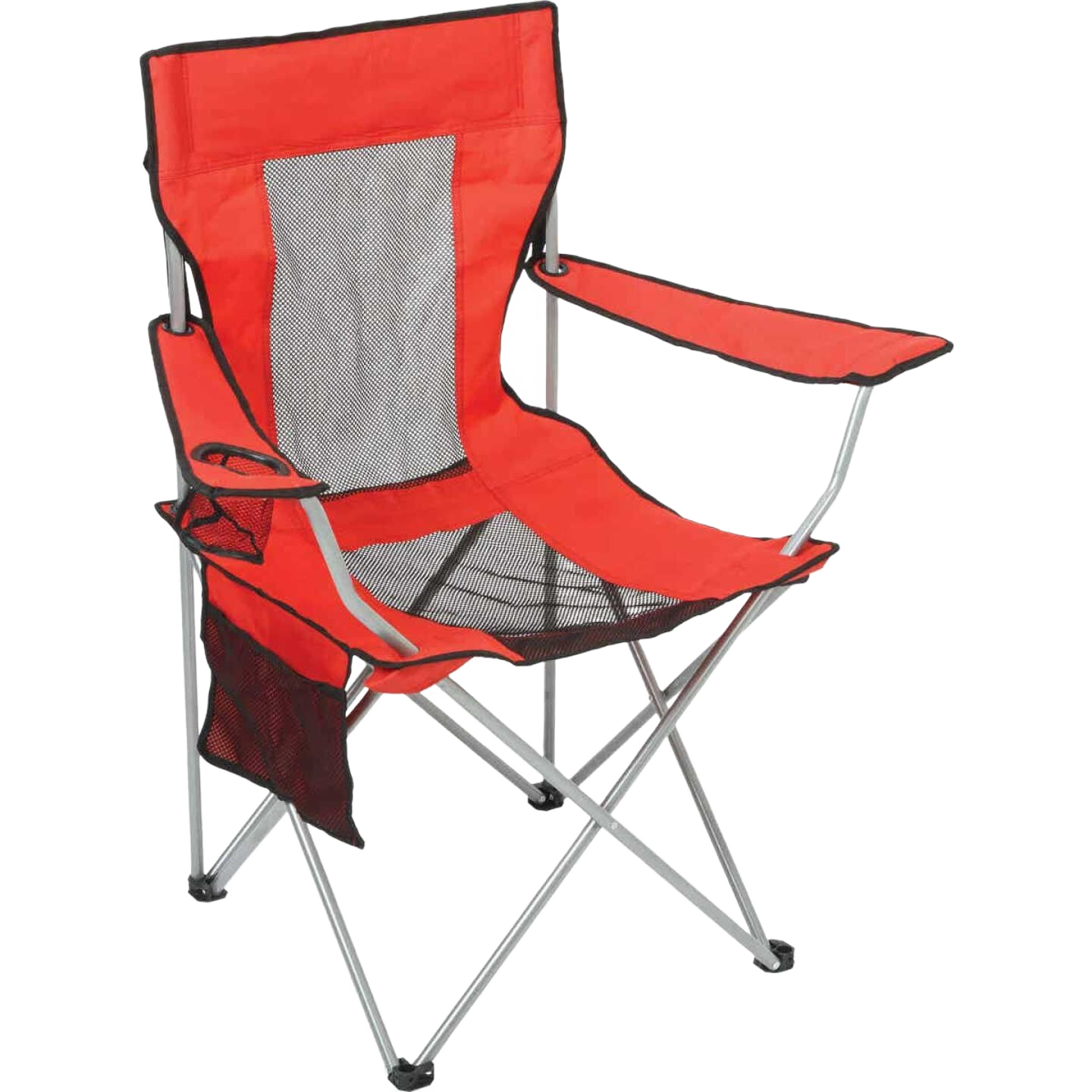 Outdoor Expressions Red Folding Chair with Cup Holder & Bag