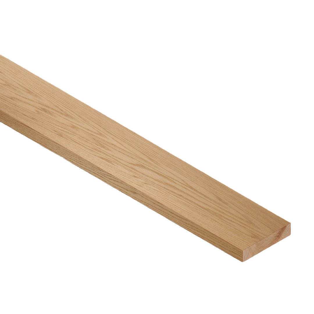 Smooth surfaced oak board plank with squared edges for woodworking and home improvement projects