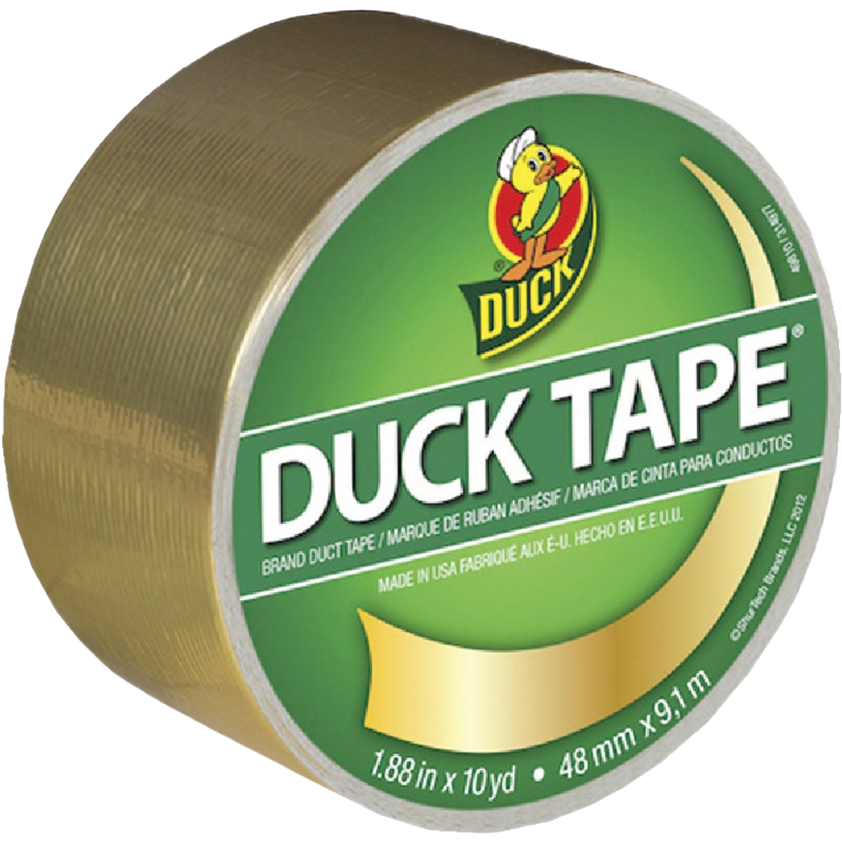 Roll of heavy-duty printed Duck Tape in gold color for crafting, home improvement, and tape supplies under $50 collection