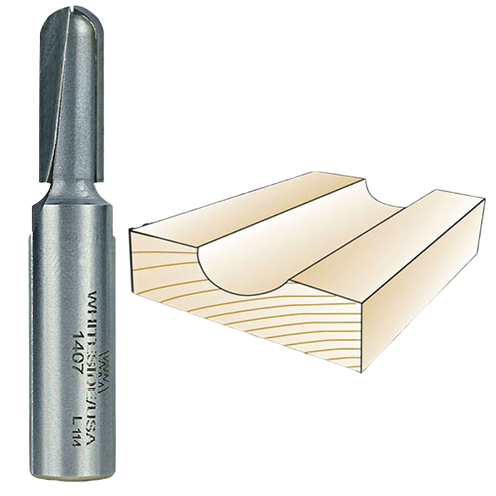 Whiteside Core Box Bit for creating rounded grooves and veining details in woodworking tool accessories collection