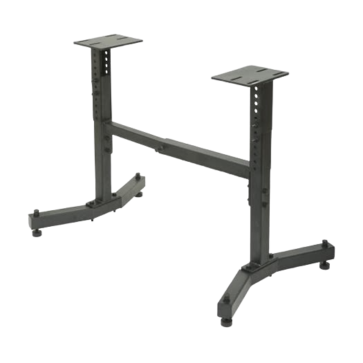 Heavy-duty adjustable stand with sturdy steel frame designed to support woodworking lathes for home improvement projects