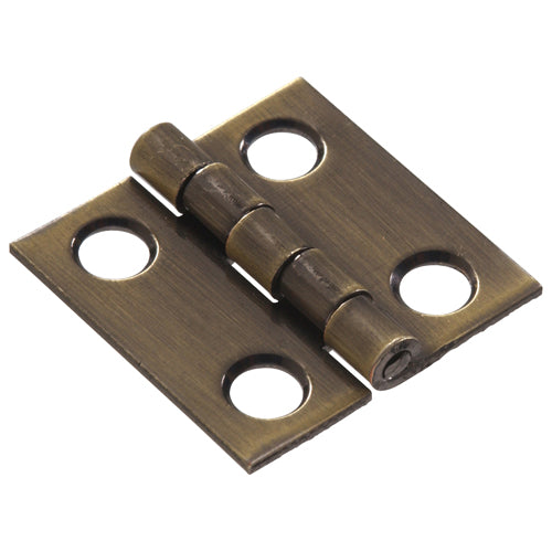 Solid brass broad hinge in antique brass finish with four mounting holes for hardware and home improvement projects under $50