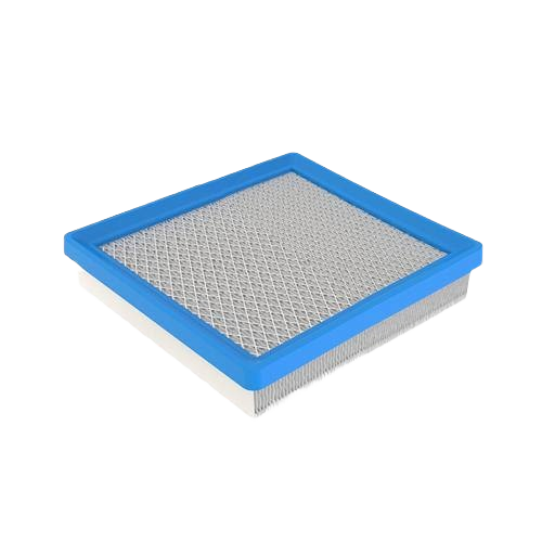 Square air filter with blue frame and mesh surface for equipment maintenance and home improvement tasks