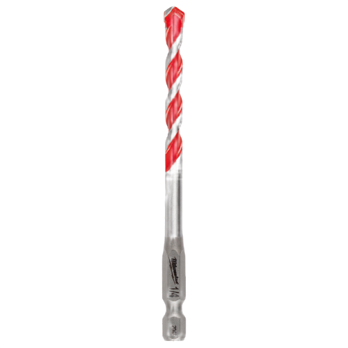 Red and silver carbide-tipped hammer drill bit for masonry with SDS shank in drill bits and power tool accessories under $50