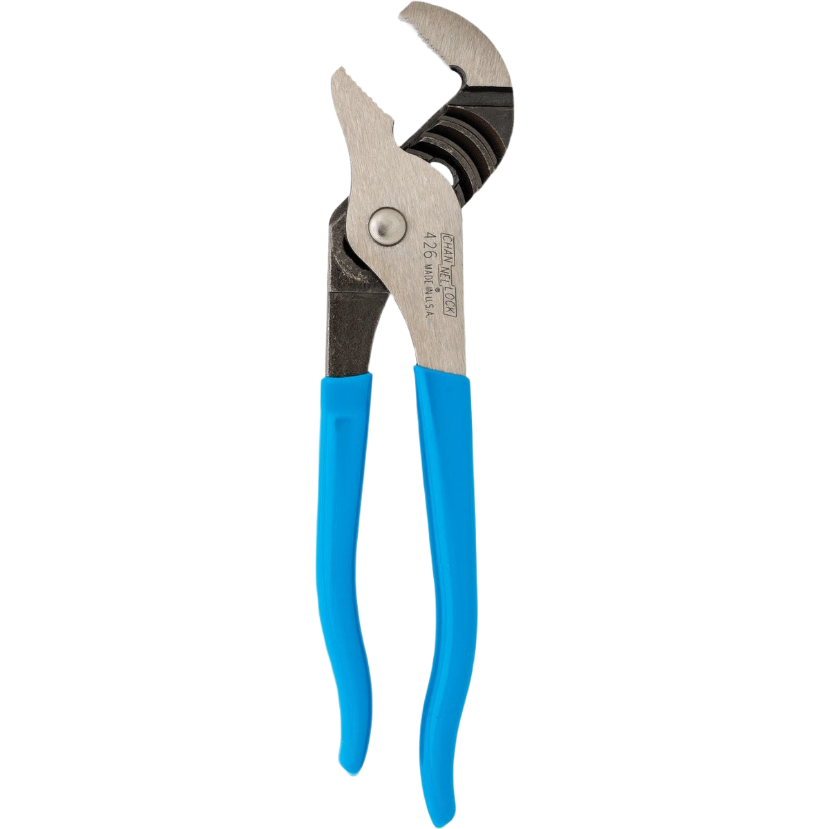 Straight jaw groove joint pliers with blue grips for versatile gripping and turning in tools and home improvement tasks