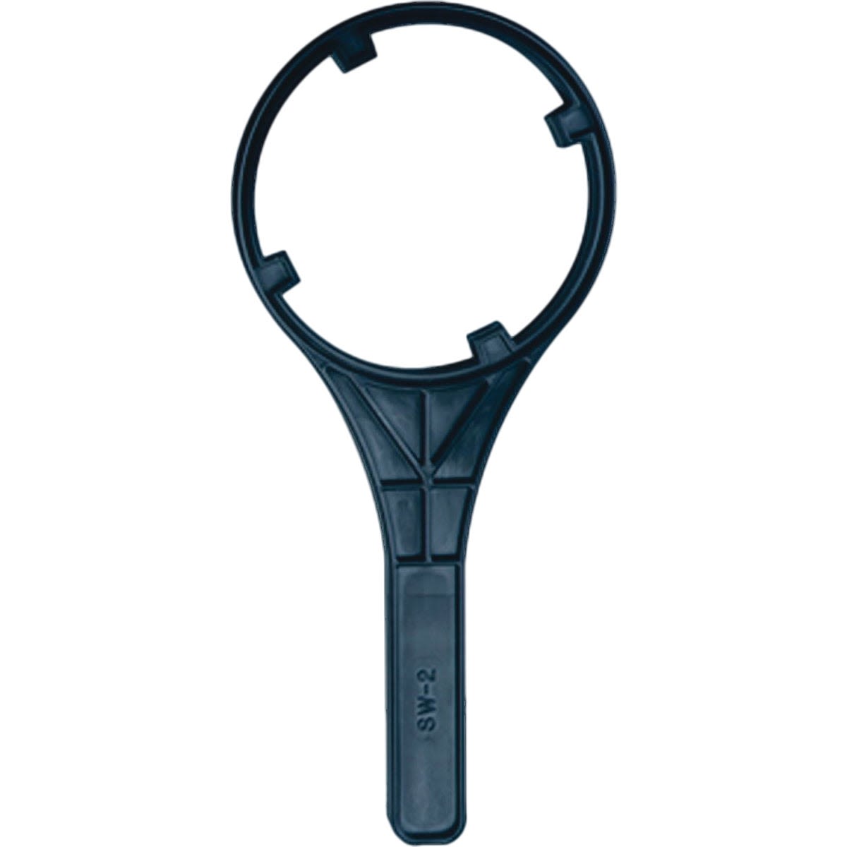 Black plastic wrench with a round adjustable head designed for home improvement and plumbing tasks