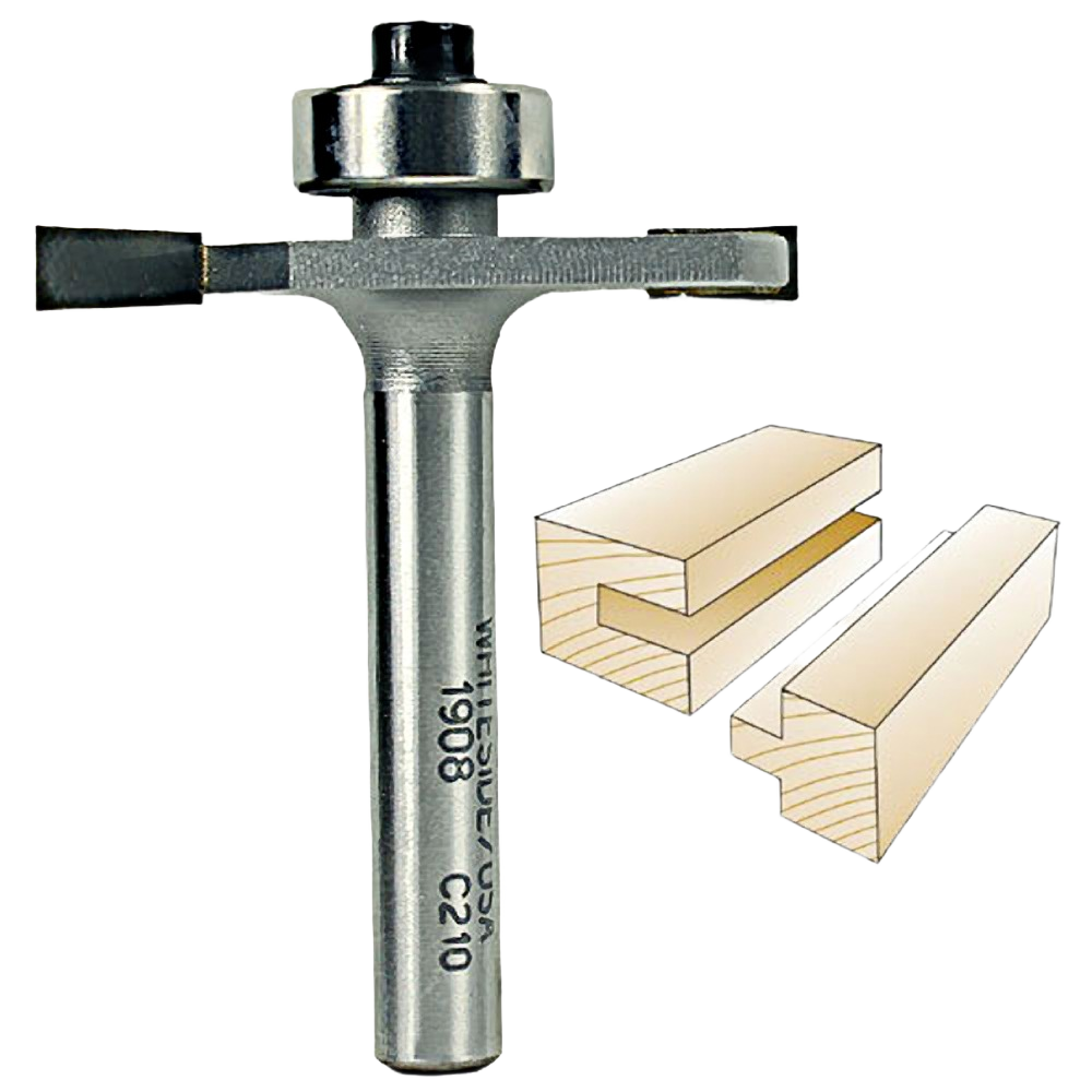 Whiteside slotting and rabbeting bit with bearing guide, ideal for precise woodworking in power tool accessories collections