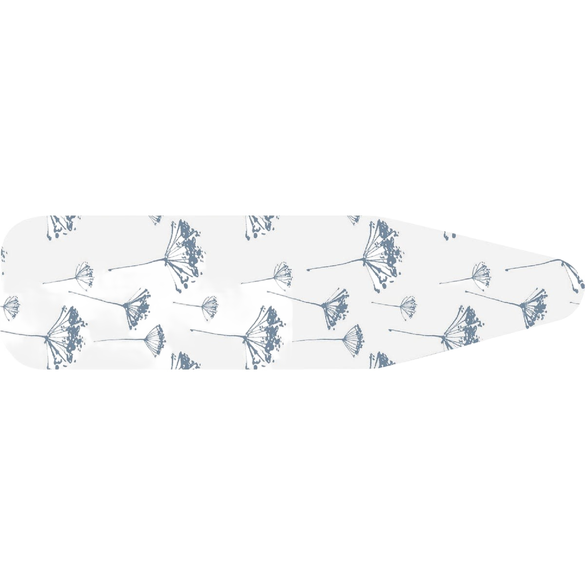 Reversible ironing board cover with blue dandelion pattern and thick foam padding for laundry and household use