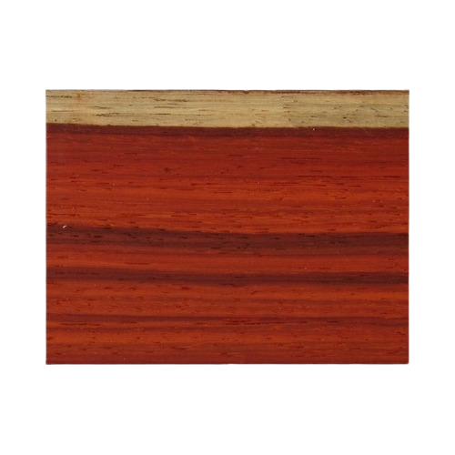 Smooth African Padauk wood blank with rich reddish tones and natural grain for woodturning and home improvement projects