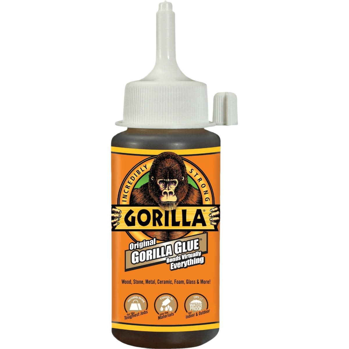 4 oz. bottle of Gorilla Original glue for strong bonds on wood, metal, ceramic, and more in glue & adhesives collections under $50