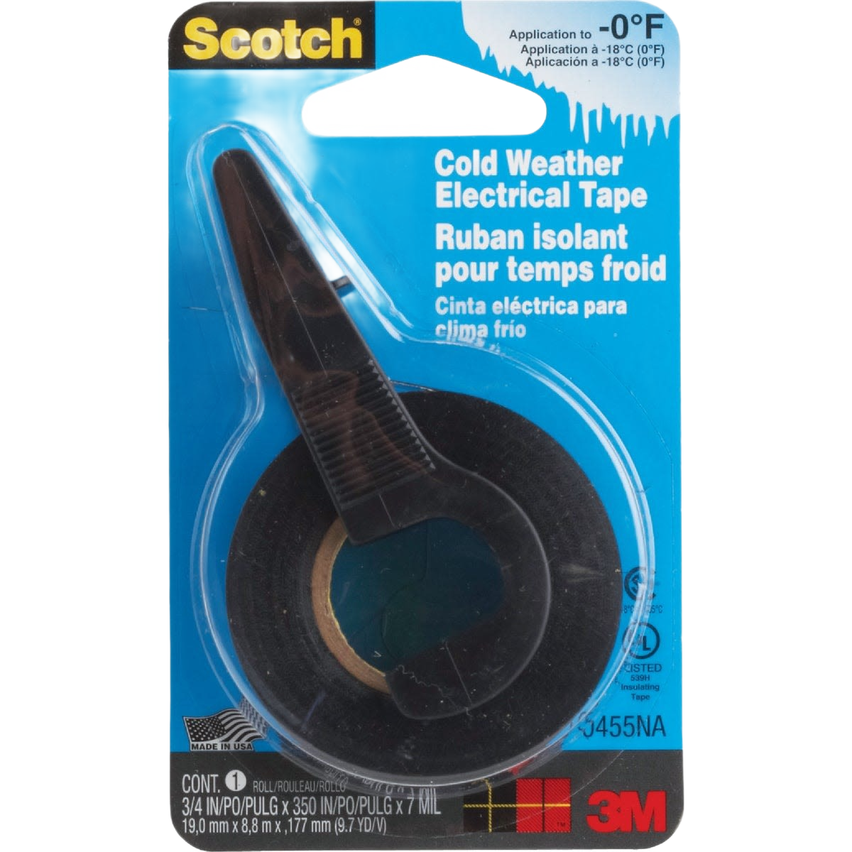 Black cold weather vinyl electrical tape roll in branded packaging for electrical tools and home improvement under $50
