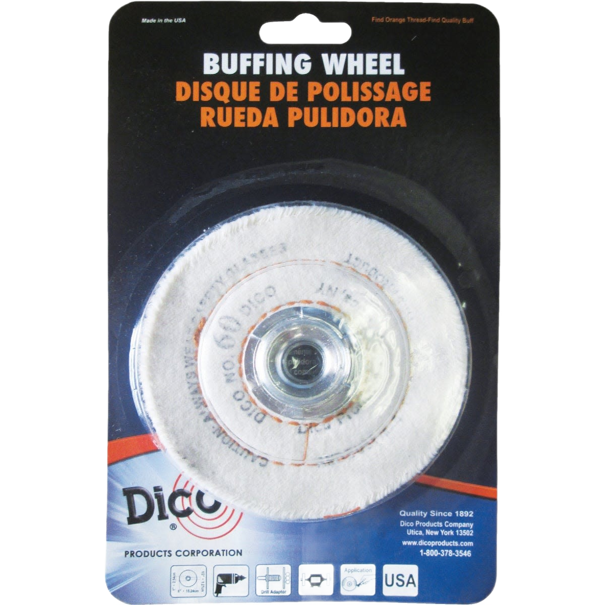 White flannel buffing wheel for general purpose woodworking tools and polishing tasks in home improvement collections