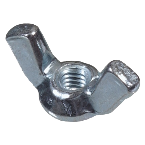 Silver metal wing nut with two wide grips for easy hand tightening in hardware and fasteners collections under $50