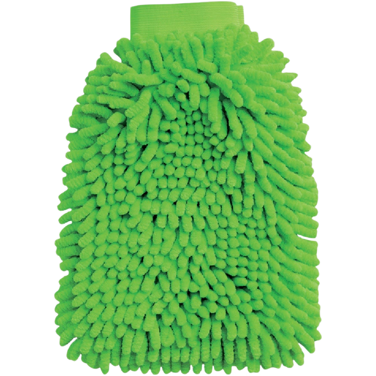 Green microfiber dusting mitt with chenille fingers for effective dust and allergen removal in cleaning tools collection