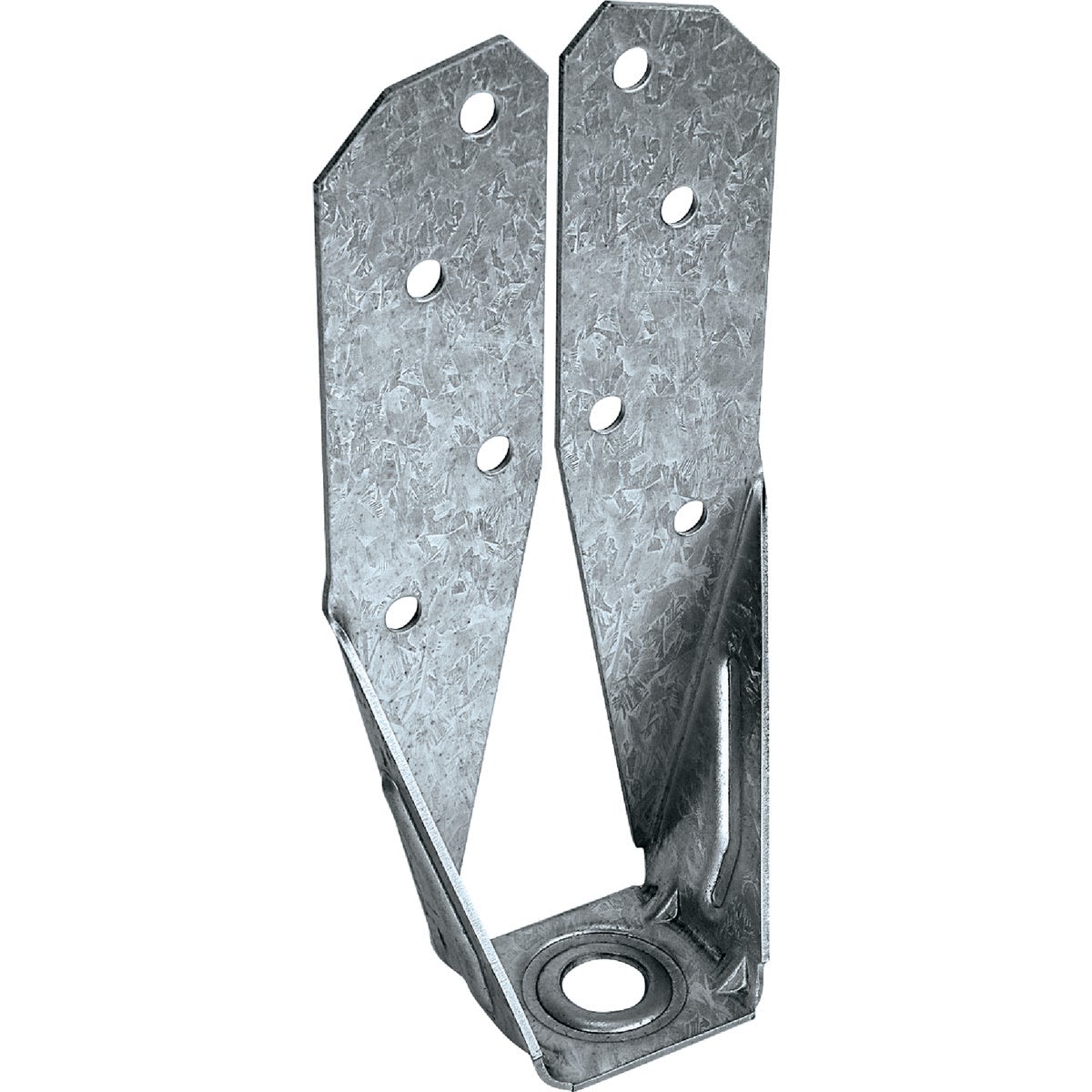 Galvanized steel deck post connector bracket with multiple mounting holes for lumber and building projects under $50 collection