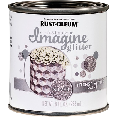 Rust-Oleum intense silver glitter paint can for crafts and home improvement in specialty paint collection under $50