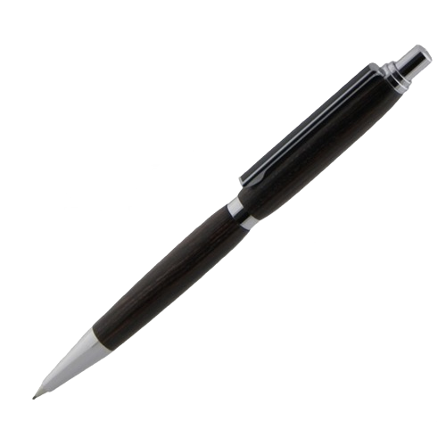 Slim dark wood prop pencil with chrome accents for writing supplies and woodworking tool accessories collections under $50