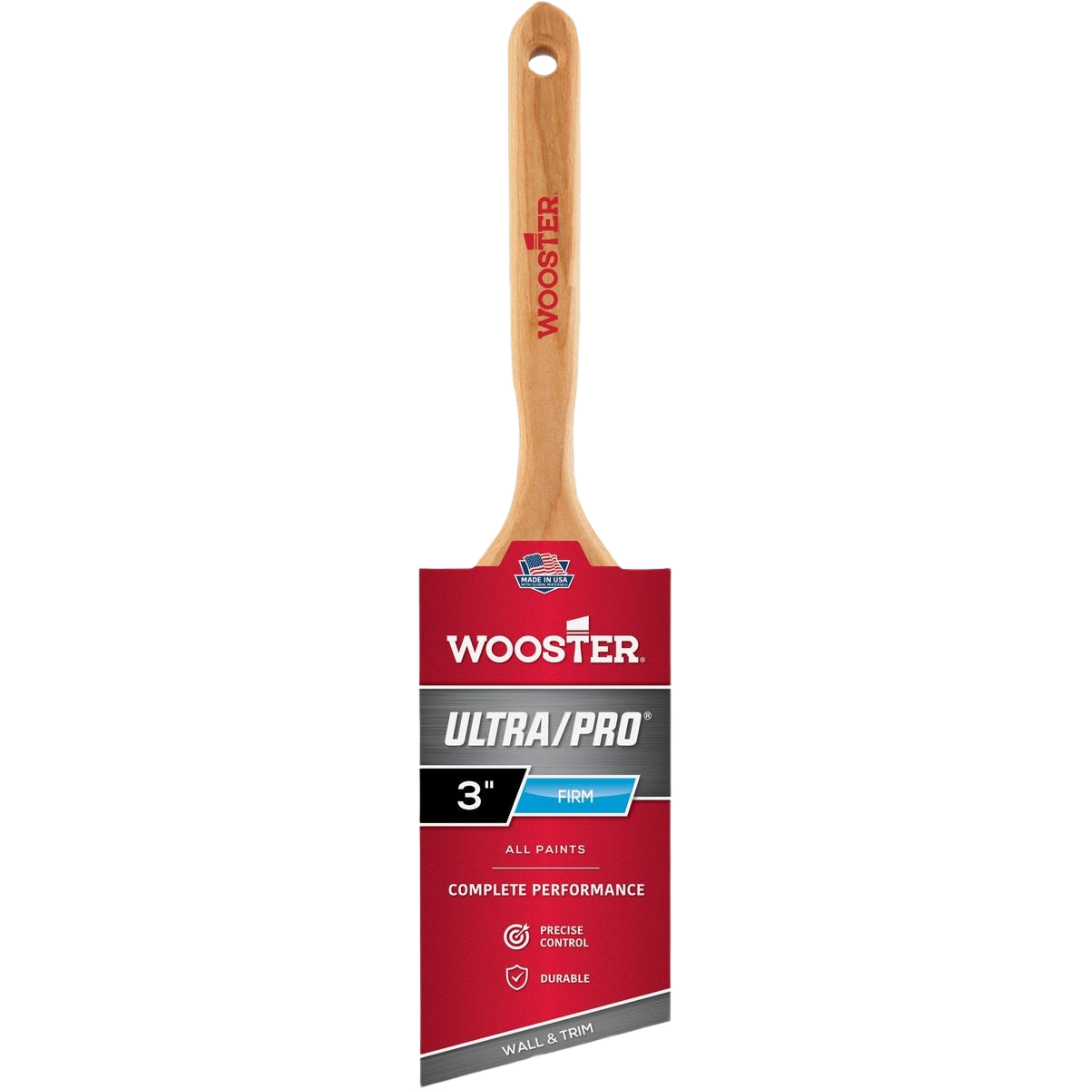 3-inch angled paint brush with wooden handle and firm synthetic bristles for home improvement and painting tasks