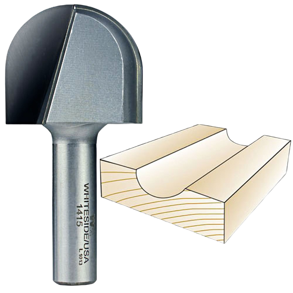 Carbide-tipped core box bit for creating rounded grooves in wood for home improvement projects