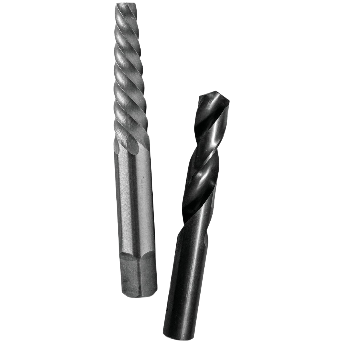 Set of two Irwin spiral screw extractor and drill bit designed for removing broken screws in home improvement tasks