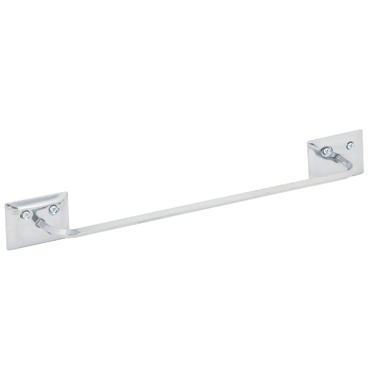 Chrome-finished towel bar with diamond design backplates for secure towel hanging in kitchen and bathroom storage setups