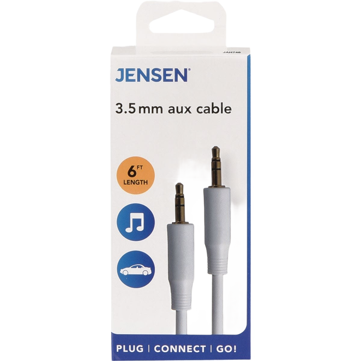 White 6-foot 3.5mm male-to-male audio cable for Electrical and Wall Plates & Jacks collections under $50