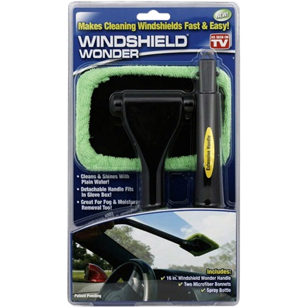 Pivoting inside windshield cleaning kit with microfiber pads and detachable handle for automotive maintenance under $50