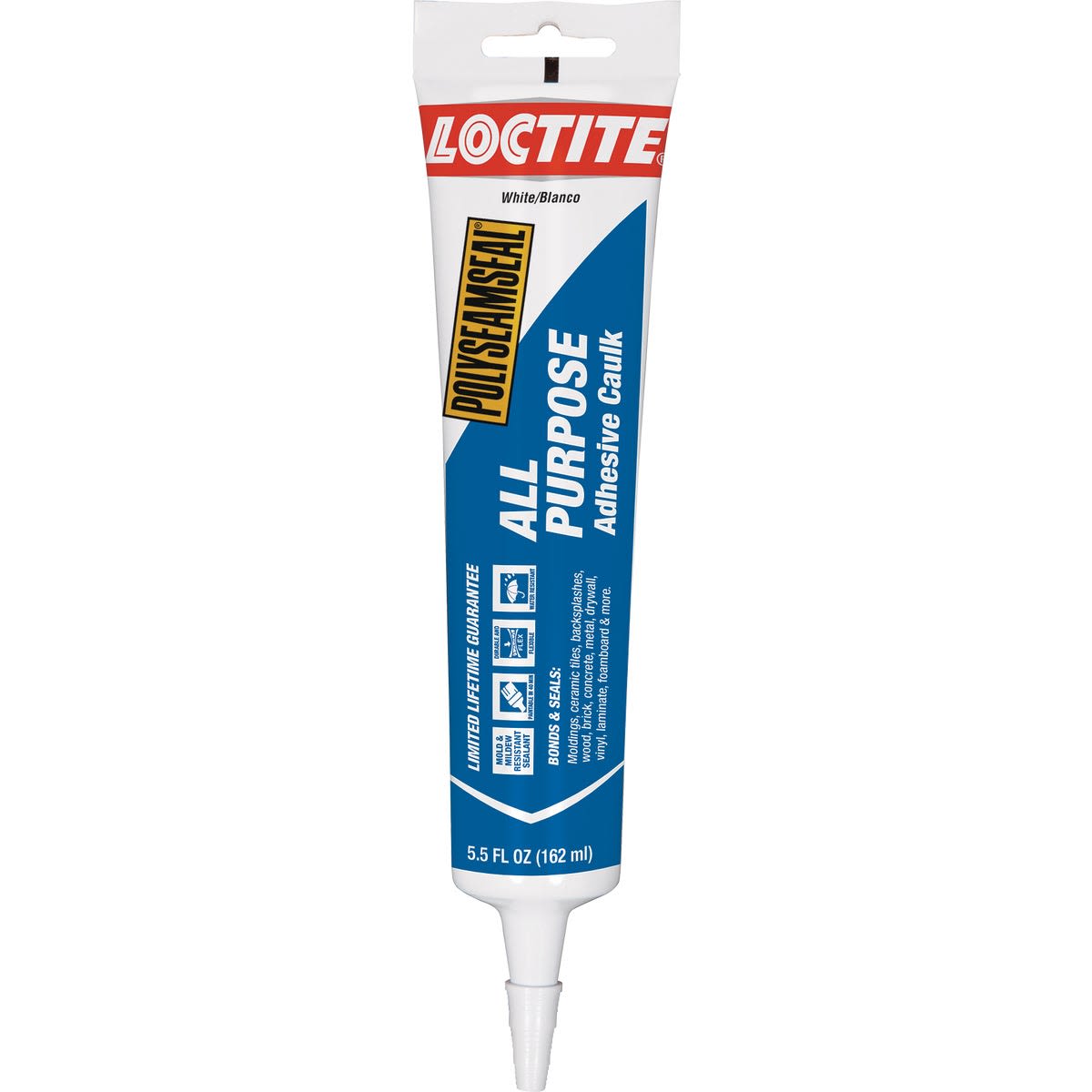 Tube of white all-purpose adhesive caulk for home improvement and painting projects under $50 collection