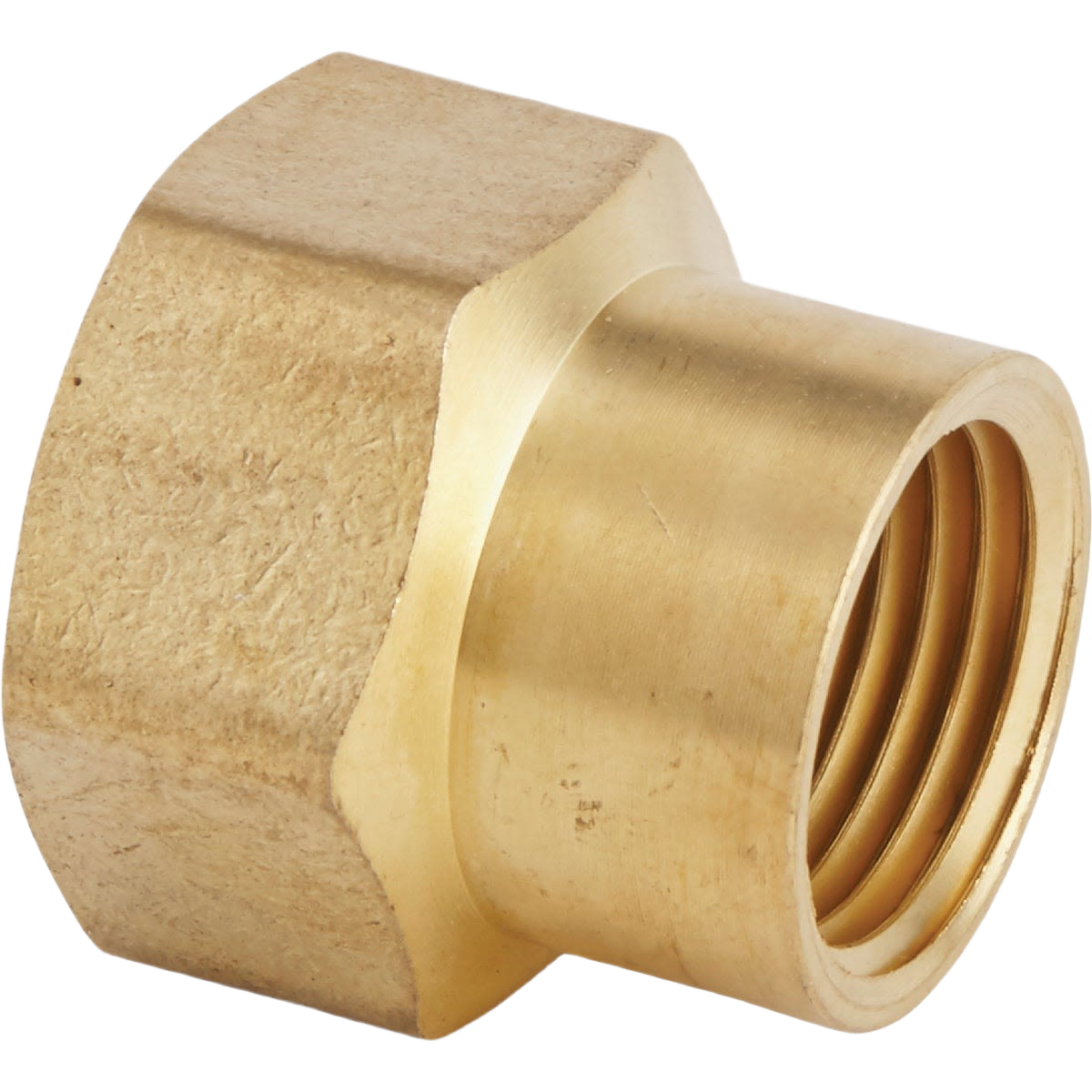 Brass garden hose connector with threaded fittings for secure attachment in home improvement and outdoor watering tasks