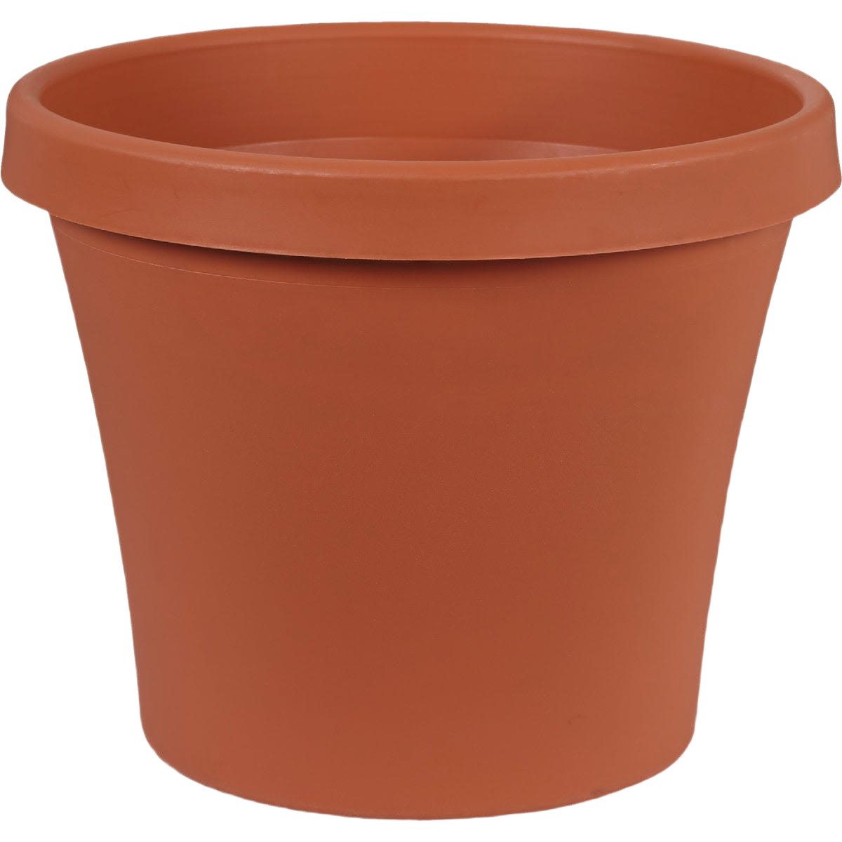 Classic 8-inch brown planter pot designed for gardening and home improvement use with a simple tapered shape