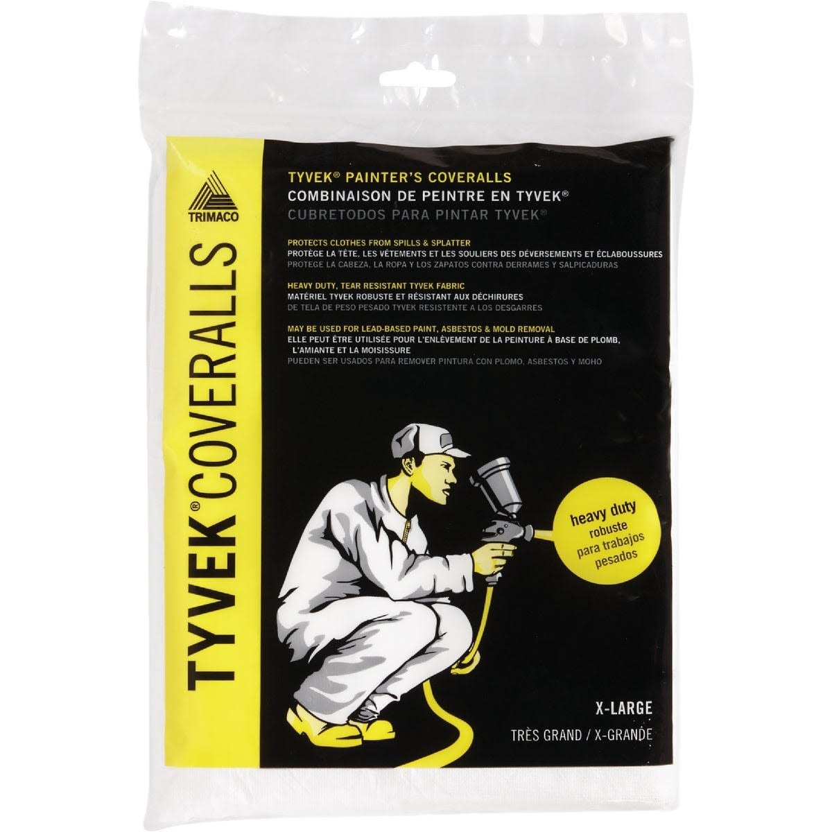 White Tyvek reusable painter’s coveralls in packaging, part of drop cloths and paint supplies under $50 collection