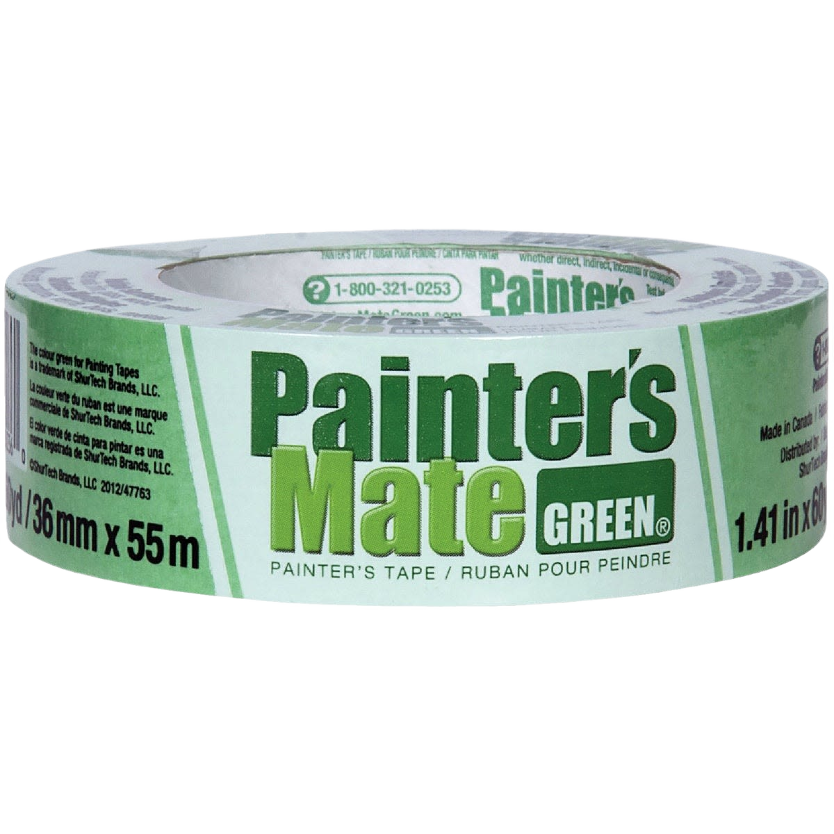 Roll of green painter's tape in 1.41-inch width designed for precise masking in home improvement projects under $50