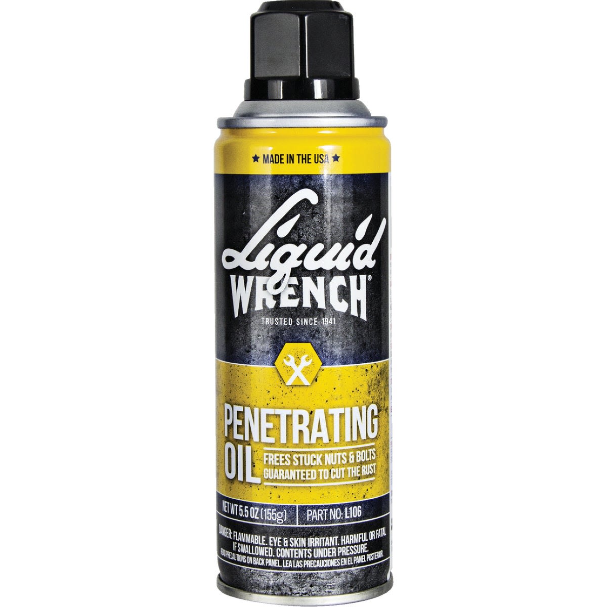 Aerosol can of penetrating oil for loosening rusty nuts and bolts in automotive and home improvement tasks