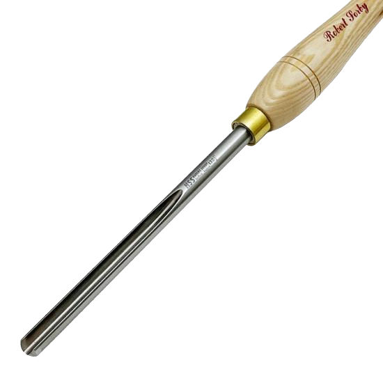 Robert Sorby woodworking bowl gouge with polished ash handle and high-speed steel blade from hand tools collection