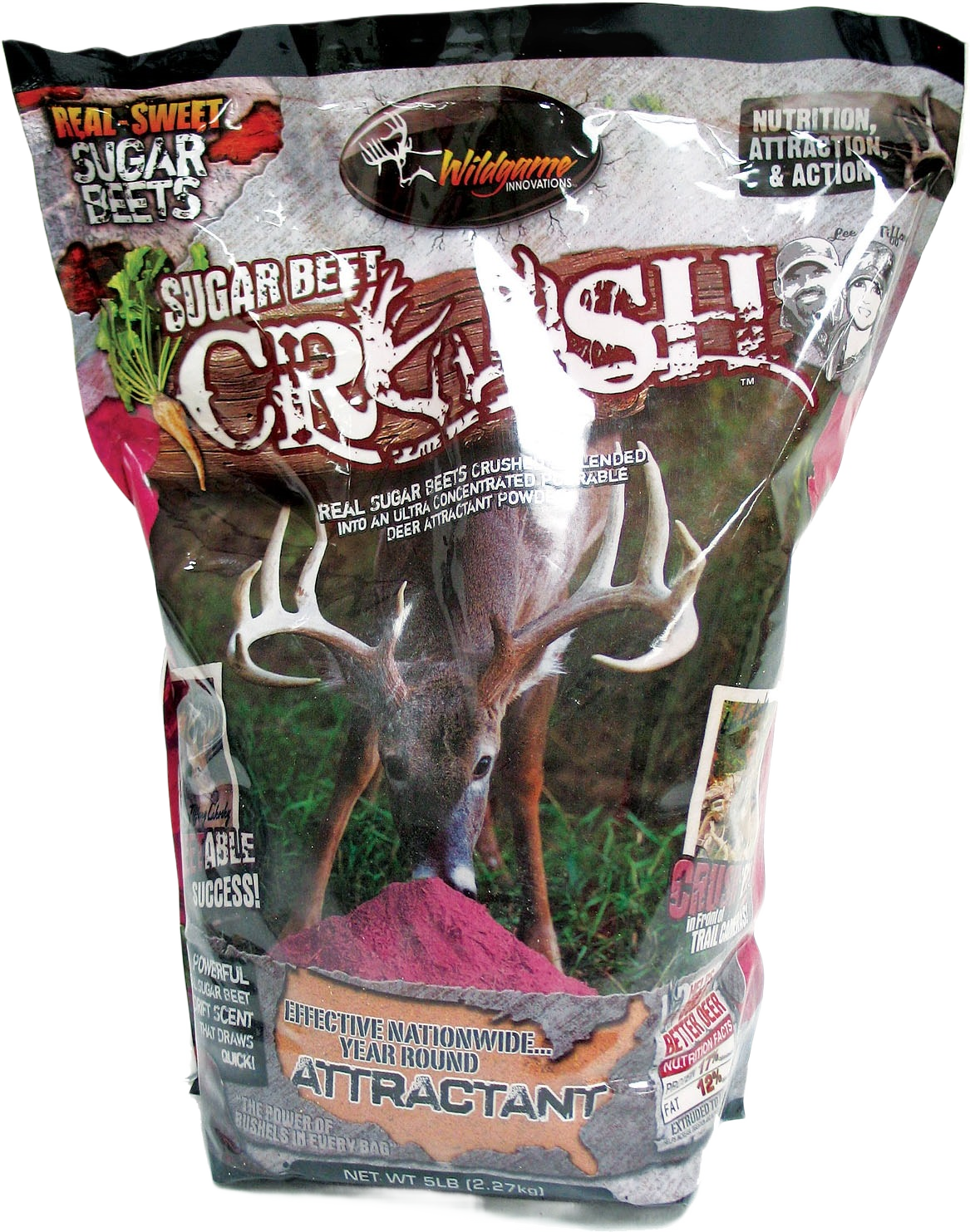 5 lb bag of deer attractant powder made from real crushed sugar beets for wildlife supplies and deer feeders